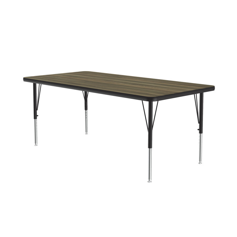 Table d'activité rectangulaire à hauteur ajustable, Noyer blanc colonial, H 29 po x L 60 po x l 30 po