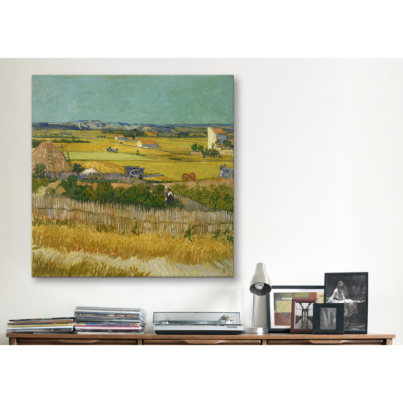 «The Harvest» par Vincent Van Gogh, reproduction d'art sur toile tendue, H 12 po x l 12 po x P 1,5 po, Pas de tapis