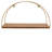 Wall storage metal and acacia wood half-circle frame 18" brown and metallic gold finish for home office bedroom or living room boho decor set of 3