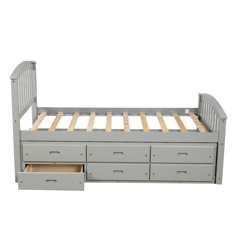 Lit simple avec rangement en bois de style moderne pour enfants