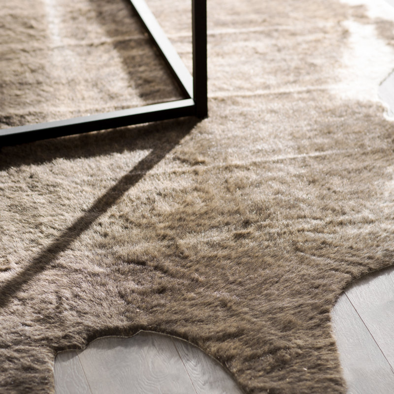 Lilianna Faux Cowhide Brown and Cream Brindle Rug