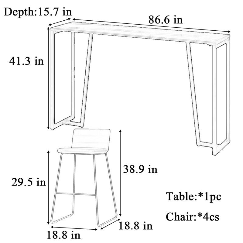 Tabourets et tables de luxe et luxueux, Rose, H 41,3 po x L 86,6 po x l 15,7 po, Gris/doré