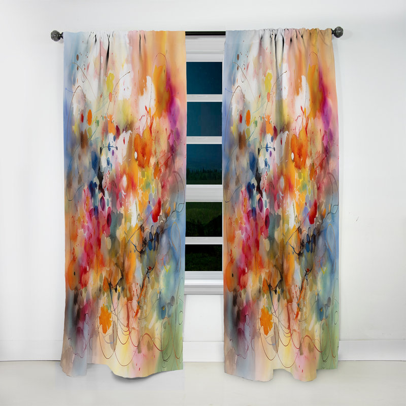 Shawna - Colorful Transformations Of Flow I - Rideau moderne - Velours obscurcissant - 1 panneau, L 52 po x L 63 po
