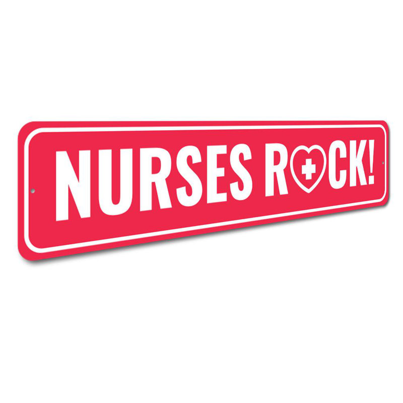 Plaque en aluminium Nurses Rock, H 6 po x l 24 po x P 0,06 po