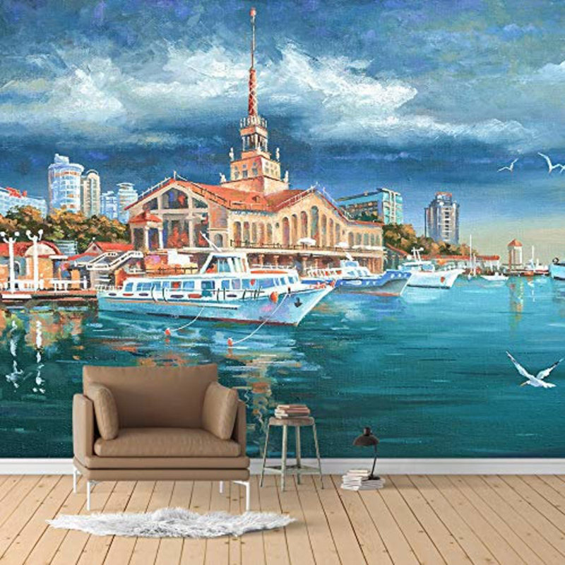 Magnifique voilier sur la mer, murale, L 100 po x l 144 po