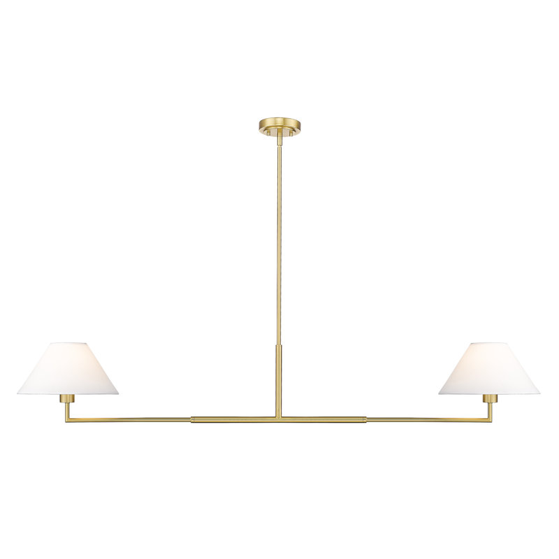 Lustre à 2 lumières avec abat-jour Ryckman, Or