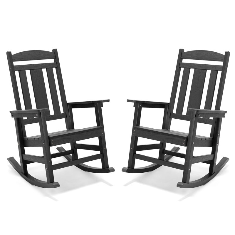 Chaise berçante d'extérieur Diyanna, Gris foncé