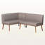 Banc 2 pièces Chapalet en revêtement gris et bois fini noyer, H 31,69 po x l 70,25 po x P 50,75 po
