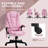 6 Point Vibrating Massage Office Chair With Heat, High Back Executive Office Chair With Reclining Backrest, Padded Armrests And Remote-189297706