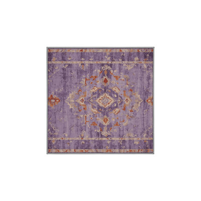 Machine Washable Purple Area Rug