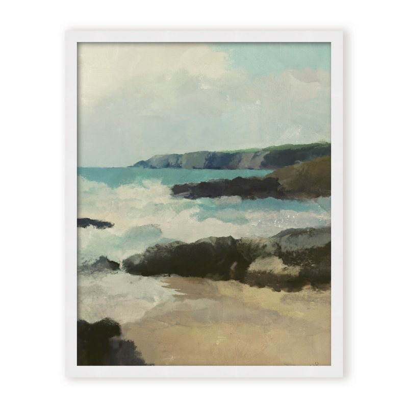 Coastal Retreat Rocky Beach, 48" H x 36" W x 2.375" D, Framed Canvas, White