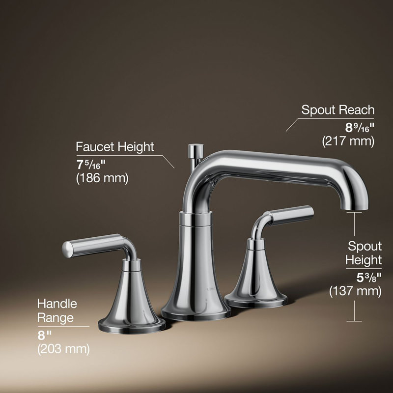 Tone Bath Faucet Trim With Diverter Spout, Polished Chrome