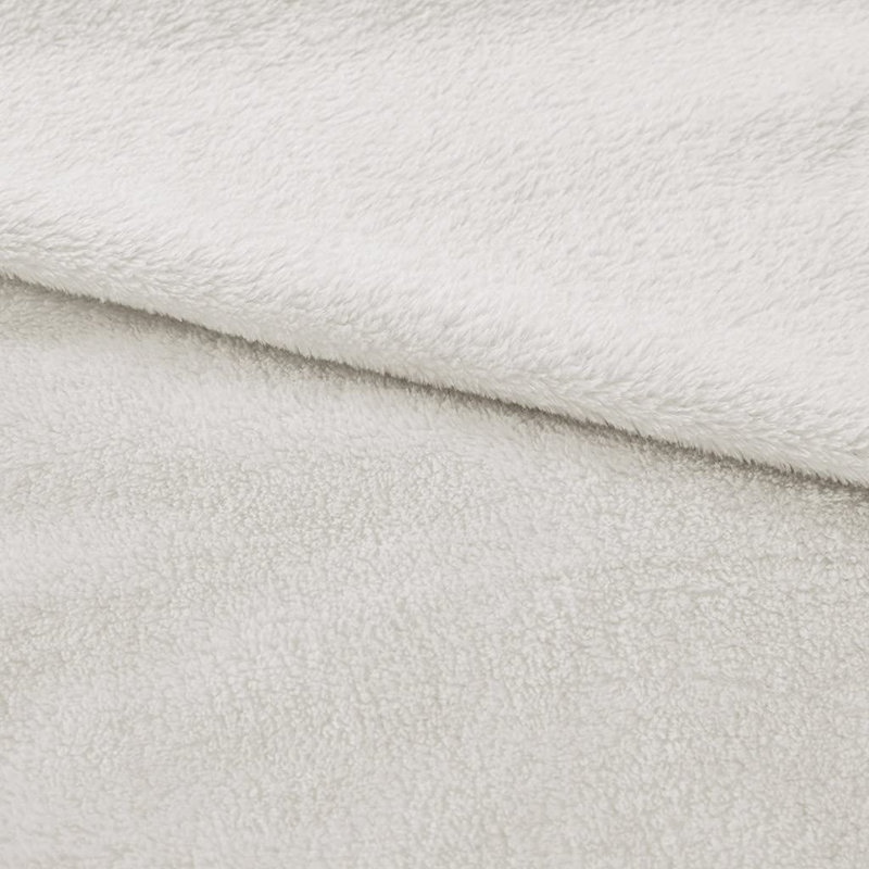 Couverture chauffante en peluche, Très grand, Ivoire