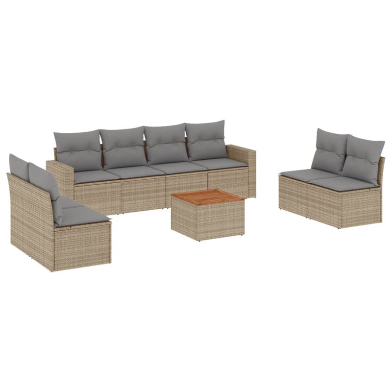  Ensemble de canapé de jardin beige