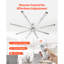 Ventilateur de plafond en aluminium avec moteur CC réversible sans lumière-111624306-111624305