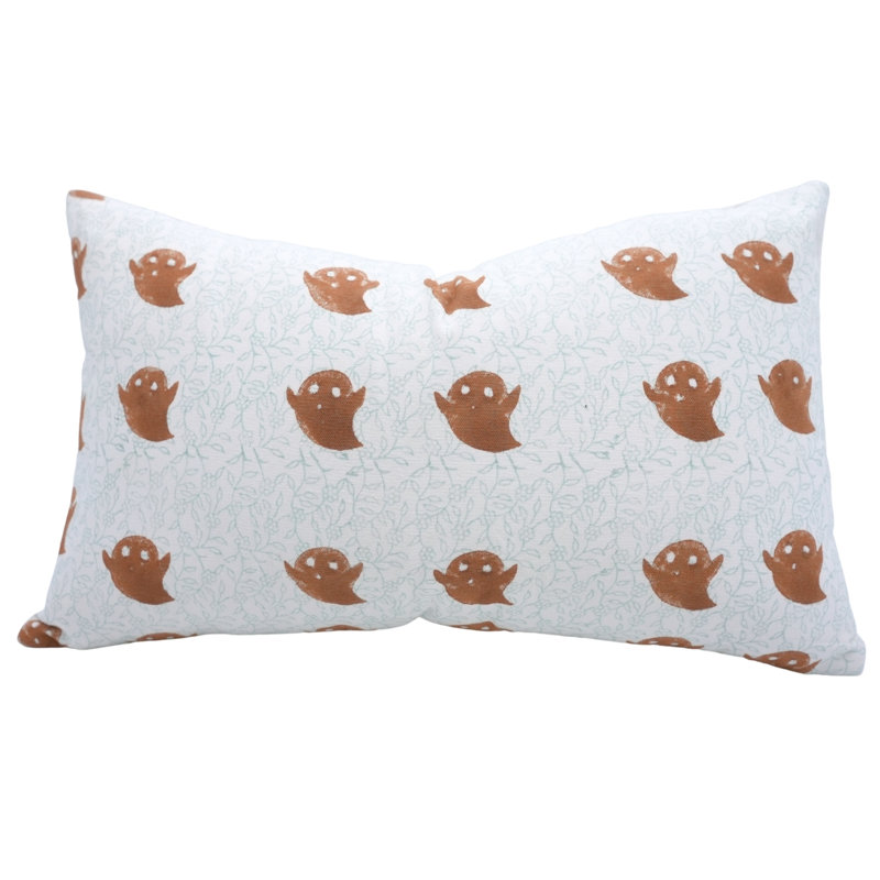 Housse de coussin décoratif à imprimé de blocs fantômes pour divan, divan et chaise Fab Fabine Halloween - 14 x 20