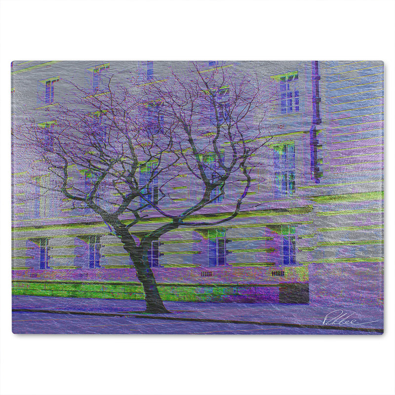 Lonely Tree Glass Chopping Board