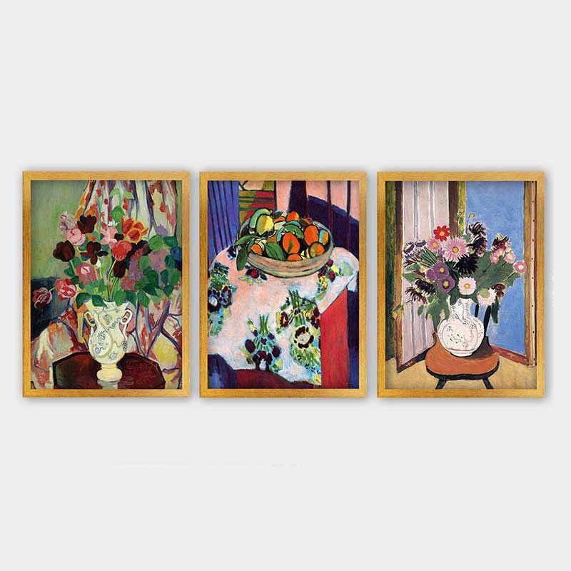 Superbe ensemble de peintures décoratives encadrées (3 pièces) de 21,7 po x 29,5 po chacune | Cadre 100% bois avec polystyrène de 0,8 pouce | Impression numérique UV | Parfait pour la décoration murale de salon, de bureau et de galerie
