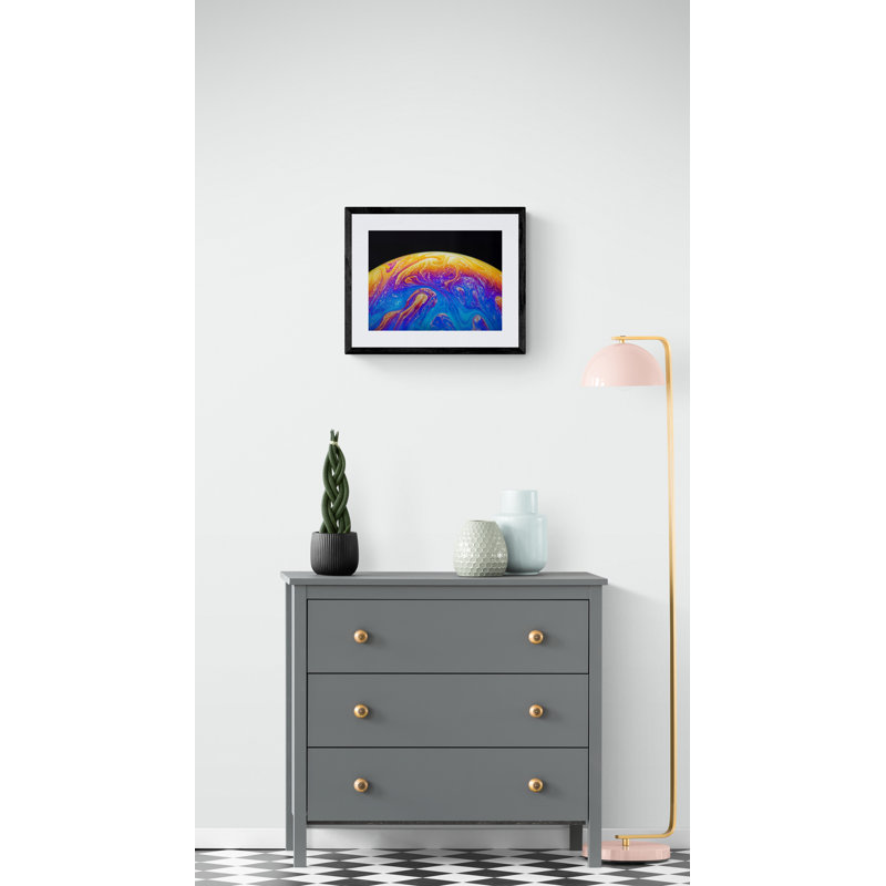 Soap Bubble Close Up Print by Philippe Monthoux, Black Framed Paper, 16" H x 20" W
