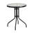 Amlie 23.75" Round Glass Metal Table with 2 Metal Aluminum Slat Stack Chairs-1642503297