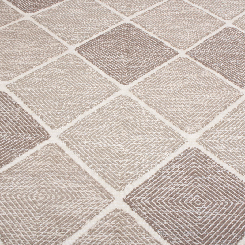 Rug & Kilim’S Scandinavian-Inspired Morocco Diamond Beige-Brown Natural Wool Rug, Rectangle 8' x 10'