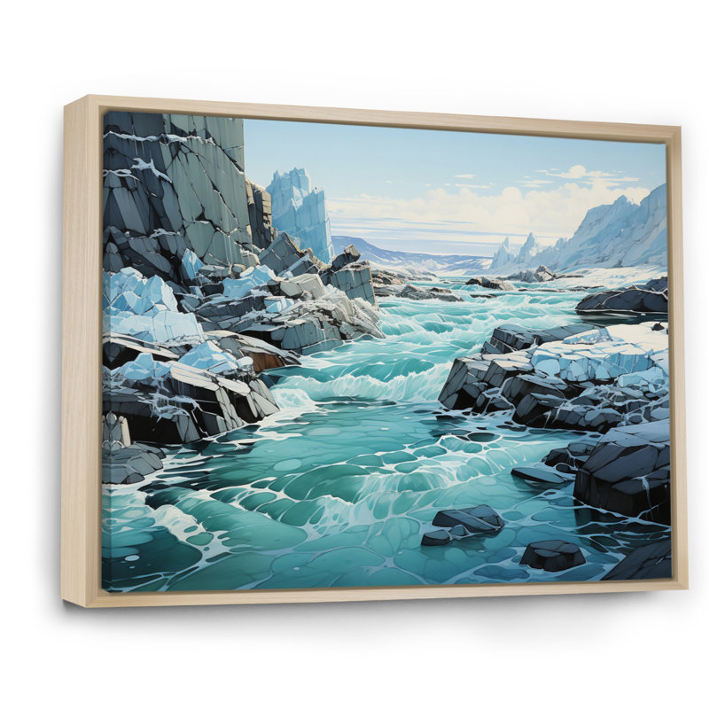 Bianica Glacier Glacial Winter Symphony I - impression, H 34 po x l 44 po, Cadre naturel flottant