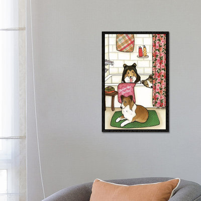 Showering Shelties by Jamie Morath - Print on Canvas
