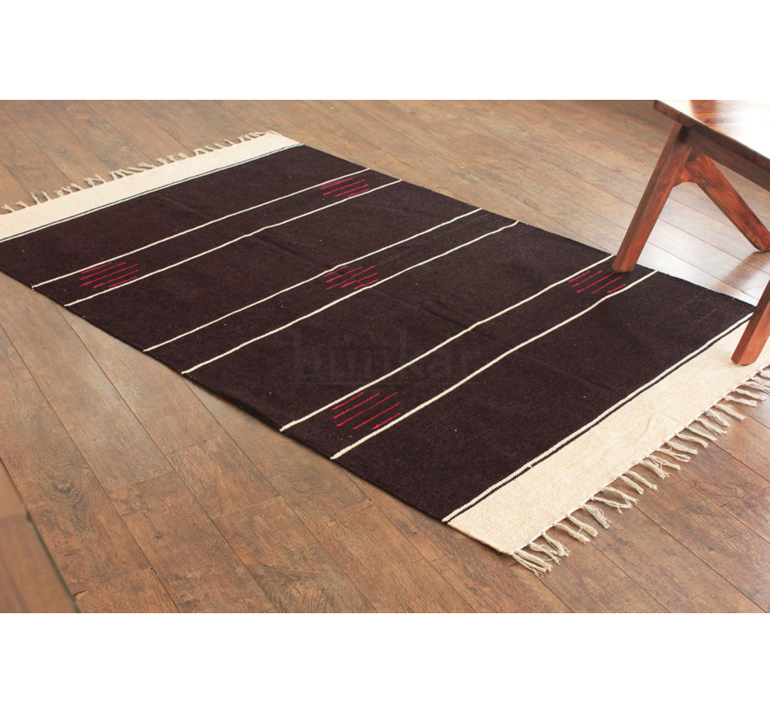 Dordogne Handwoven Reversible Cotton Brown Rug