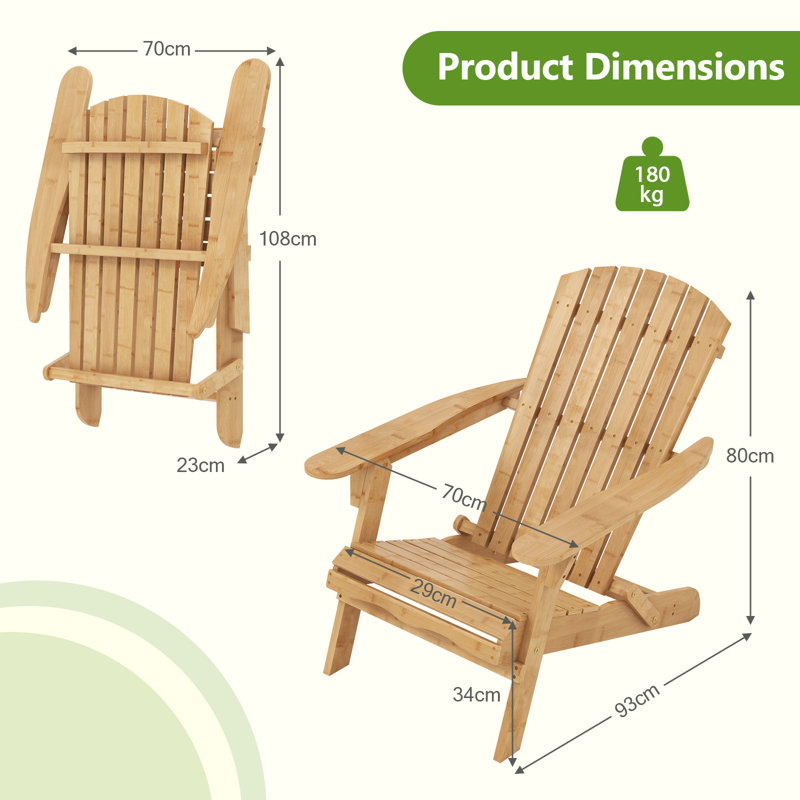 Chung Foldable Outdoor Adirondack Chair
