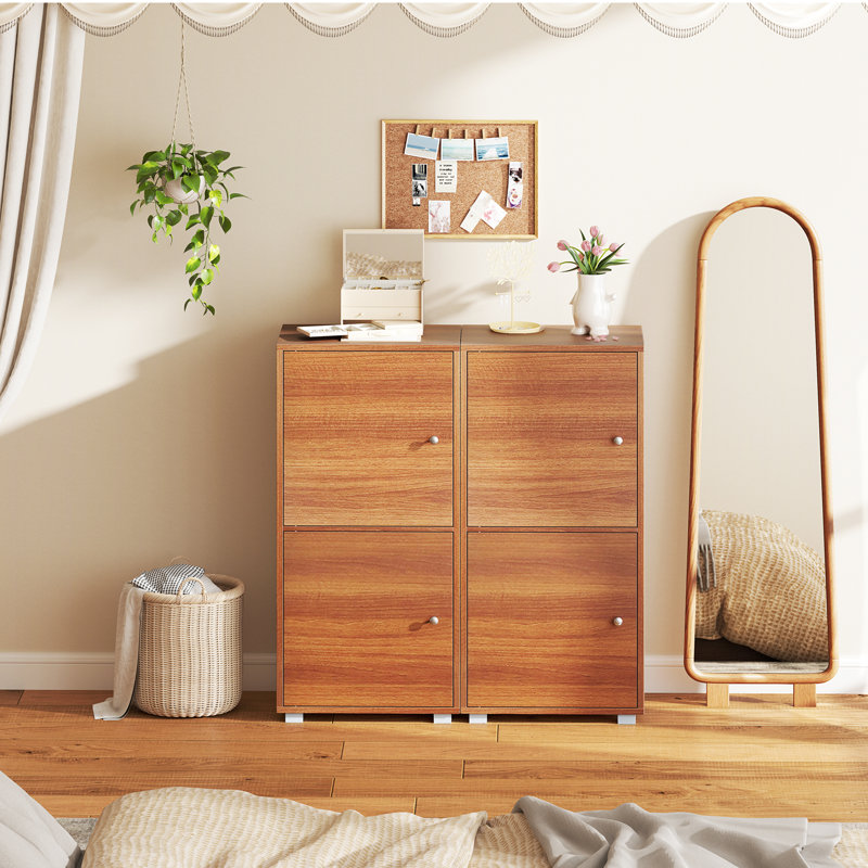 Armoire de rangement 2 portes 2 pièces avec 2 tablettes réglables avec 2 portes