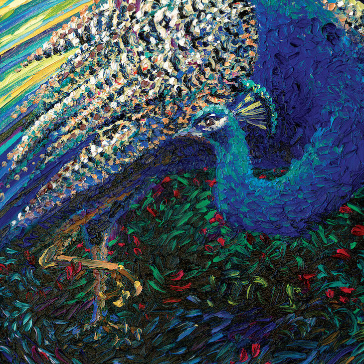 «Iris Scott - Black Peacock Diptych Panel II» par Iris Scott, reproduction d'art sur toile tendue, H 16 po x l 16 po x P 1 po
