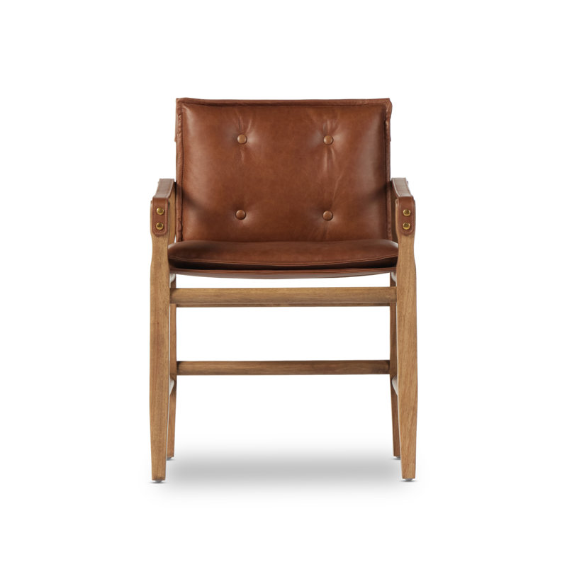 Lenz Leather Arm Chair, Brown
