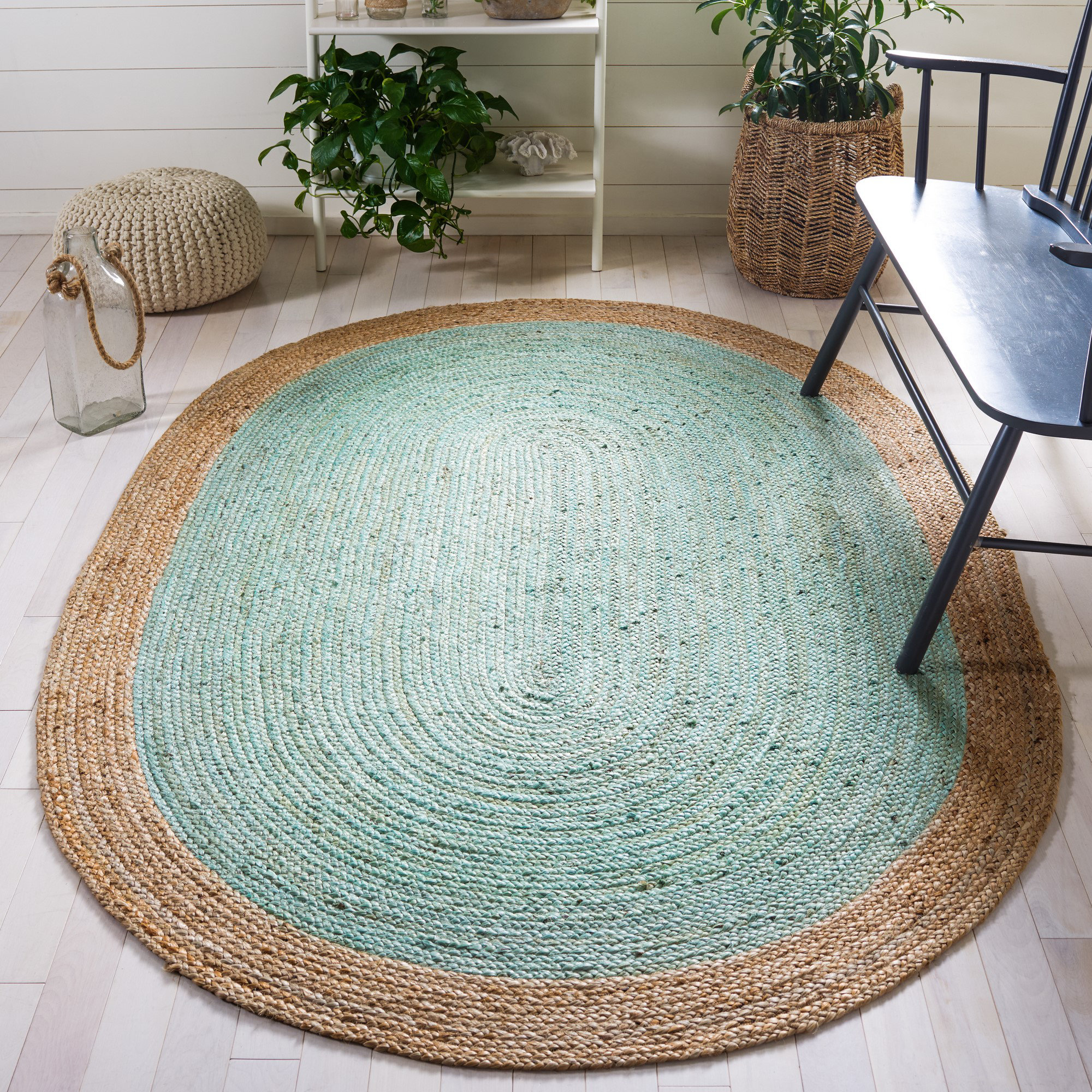 Ansonia Jute/Sisal Geometric Rug  Braided jute rug, Oval rugs, Natural  area rugs