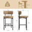 Tabourets de bar modernes 26,8 po à dossier arrondi et chaises de bar en chenille-123423190