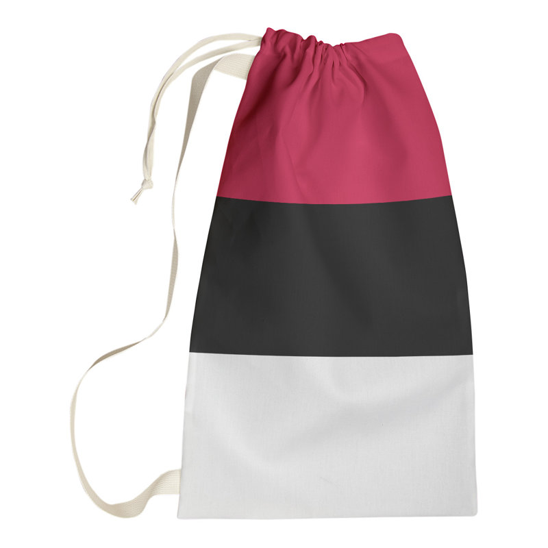 Toronto Fabric Laundry Bag with Handles, Large ( 36" x 28" x 1.5"), Red/Black/White
