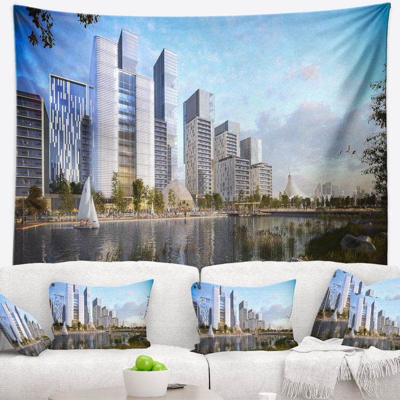 Tapisserie complexe résidentiel cityscape, H 50 po x l 60 po