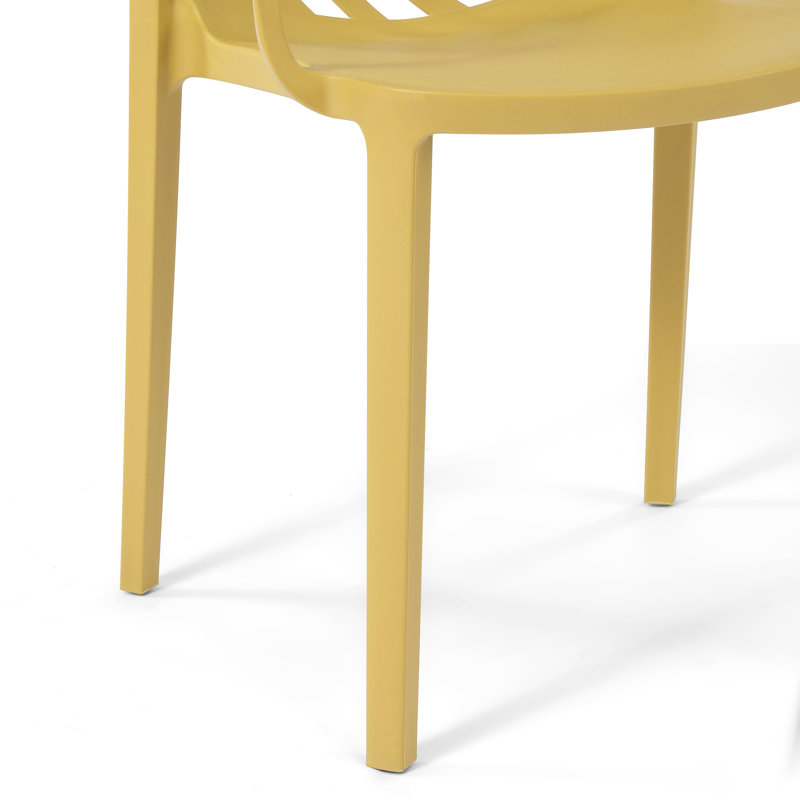 Chaise de salle à manger d'extérieur empilable (ensemble de 2), Jaune
