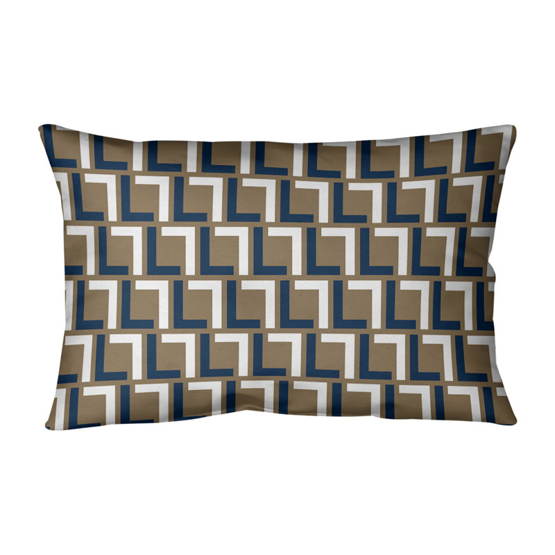 Housse de coussin rectangulaire St Louis Football Luxury, Bleu millénaire / blanc / or nouveau siècle, Simili daim