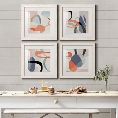 «Floating on Silk I», ensemble de 4 impressions sur toile encadrées