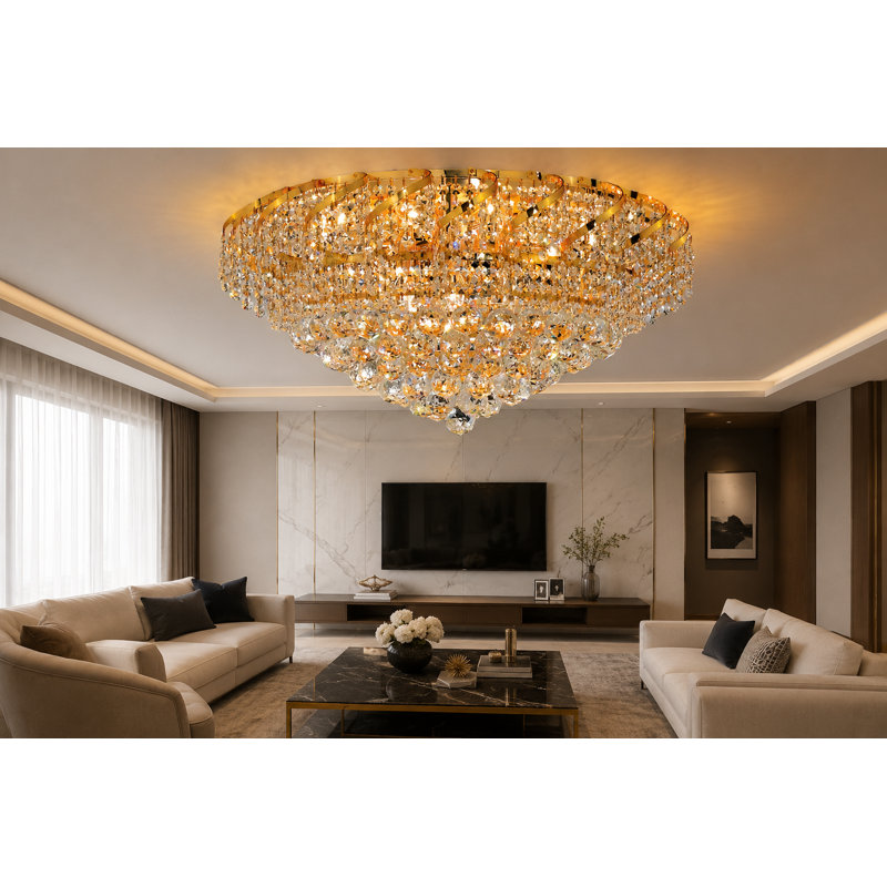 Zofia 12 - Light Dimmable Geometric Chandelier, Gold