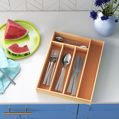 Wood Rectangle Flatware Caddy