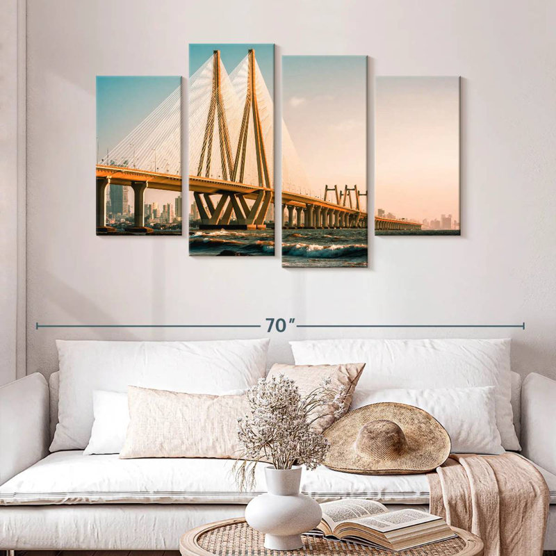Lilie Bandra-Worli Sea Link au crépuscule