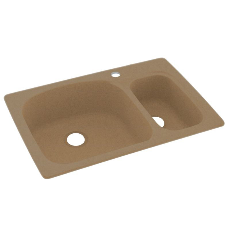 33'' L Double Bowl Kitchen Sink, Barley
