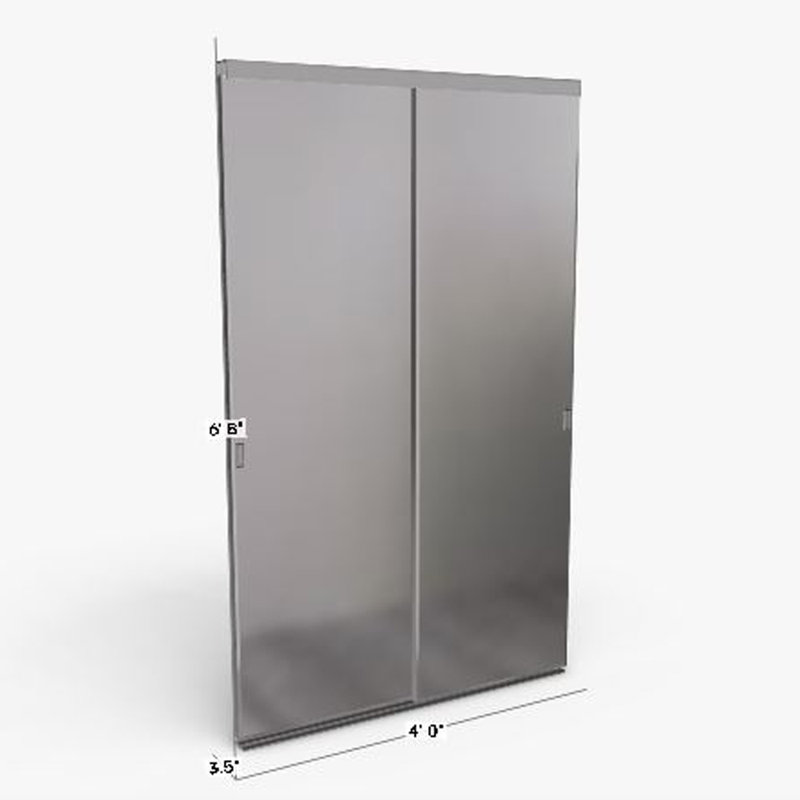 White Mirrored Glass Sliding Closet Doors with Smooth Finish