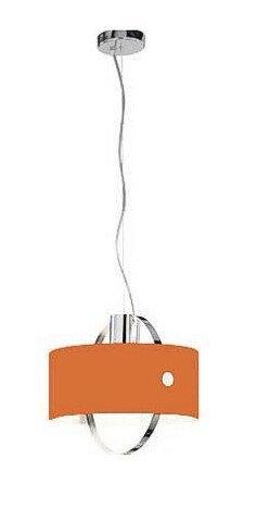 Ring 1-Light Unique / Statement Drum Pendant, 14.25" H x 15.25" W x 15.25" D, Chrome/White