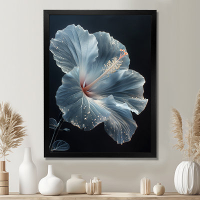  «Blue Crystal Hibiscus Botanical Beauty I - Hibiscus Wall Art Living Room