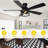 52" 5-Blade Black Flush Mount Ceiling Fan with Lights and Remote Control, 6-Speed Low Profile Farmhouse Ceiling Fan for Bedroom, Living Room