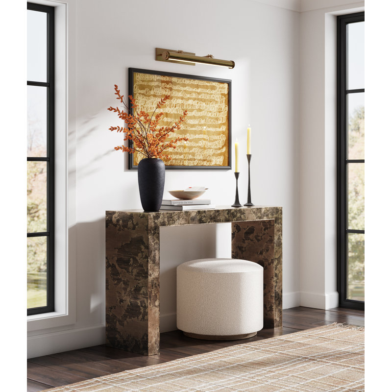 Acker 22" Wide Round Standard Ottoman, Knoll Natural Polyester Blend