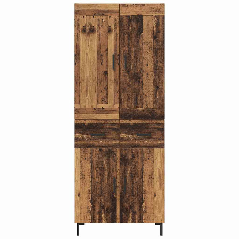  Highboard With Drawer 2 Pcs Artisan Oak Engineered Wood, Old Wood