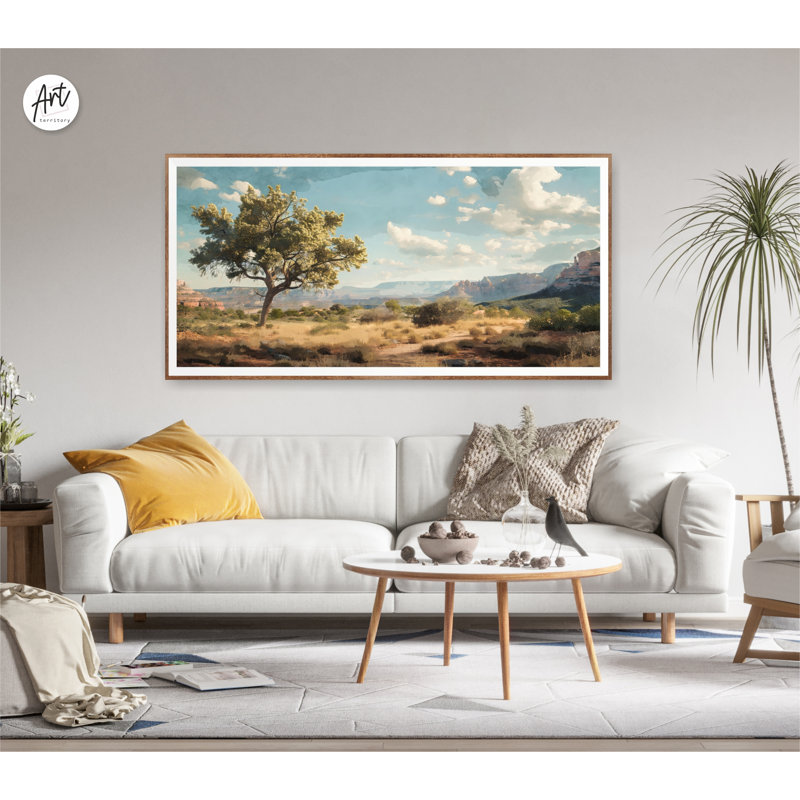 «Sedona Arizona Landscape», reproduction d'art de paysage, très grand art mural horizontal, Toile tendue